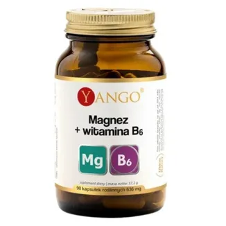 Yango Magnez + Witamina B6, 90 kapsułek Yango Magnez + Witamina B6, 90 kapsułek - zdjęcie produktu