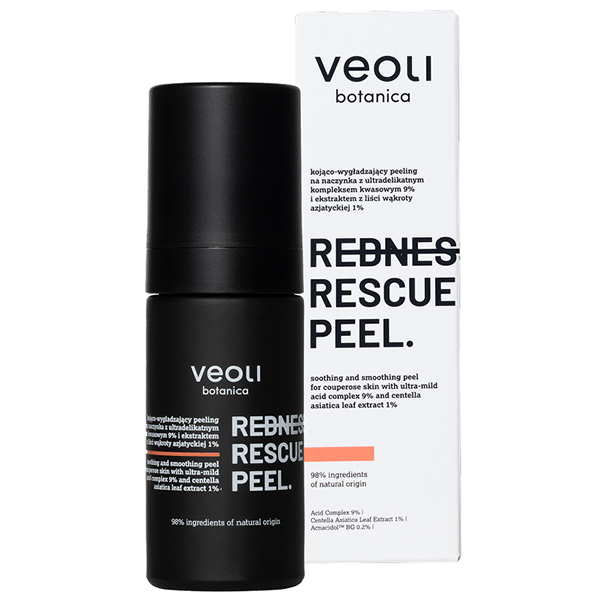 Nieznana Veoli Botanica Redness Rescue, kojąco-wygładzający peeling na naczynka, 30 ml