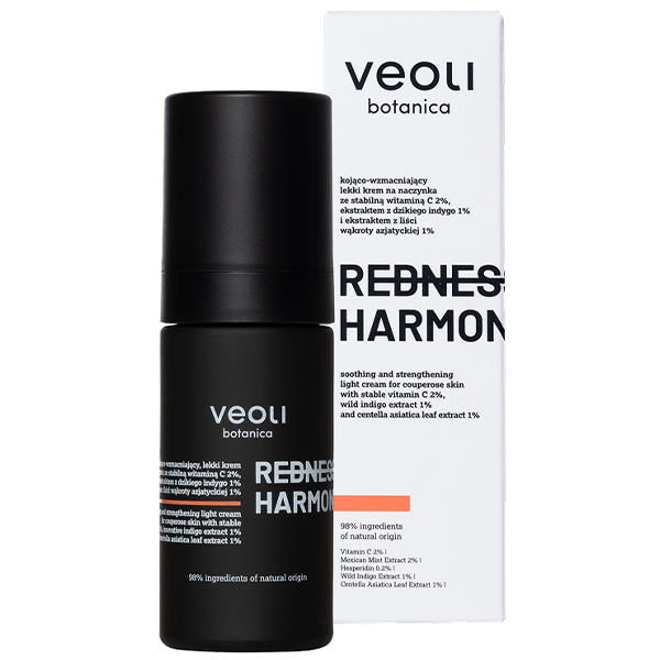 Nieznana Veoli Botanica Redness Harmony, kojąco-wzmacniający, lekki krem na naczynka, 30 ml