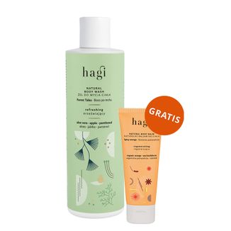 Hagi Boso Po Mchu, naturalny żel do mycia ciała, orzeźwiający, 300 ml + Korzenna Pomarańcza, naturalny balsam do ciała, regenerujący, 75 ml gratis - zdjęcie produktu