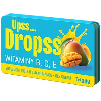 Triggy Upss… Dropss, witaminy B, C, E, smak mango, 15 pastylek do ssania - zdjęcie produktu