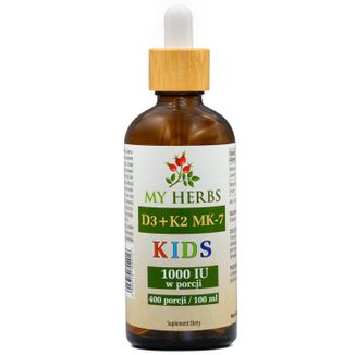My Herbs D3 + K2 MK-7 Kids 1000IU, 100 ml - zdjęcie produktu
