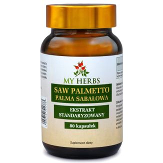My Herbs Saw Palmetto, palma sabałowa, 80 kapsułek My Herbs Saw Palmetto, palma sabałowa, 80 kapsułek - zdjęcie produktu