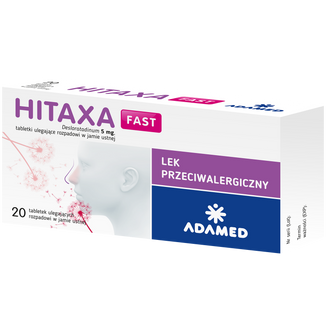Hitaxa Fast 5 mg, 20 tabletek ulegających rozpadowi w jamie ustnej - zdjęcie produktu