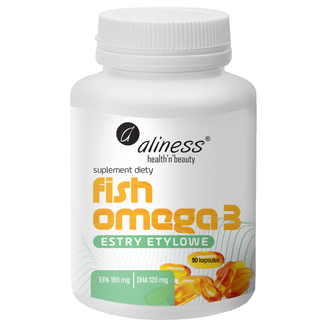 Aliness Fish Omega 3 Estry 180/120 mg, 90 kapsułek - zdjęcie produktu