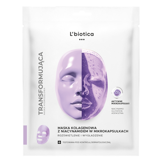 L'biotica, transformująca maska kolagenowa z niacynamidem w mikrokapsułkach, 1 sztuka - zdjęcie produktu