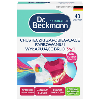 Dr Beckmann, chusteczki wyłapujące kolor i wspomagające usuwanie brudu, 40 sztuk - zdjęcie produktu