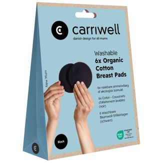 Carriwell, bawełniane wkładki laktacyjne, wielorazowe, czarne, 6 sztuk - zdjęcie produktu