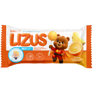 SEMA Lab Lizus, lizak multiwitamina, smak pomarańczowo-ananasowy, od 3 lat, 1 sztuka SEMA Lab Lizus, lizak multiwitamina, smak pomarańczowo-ananasowy, od 3 lat, 1 sztuka - zdjęcie produktu