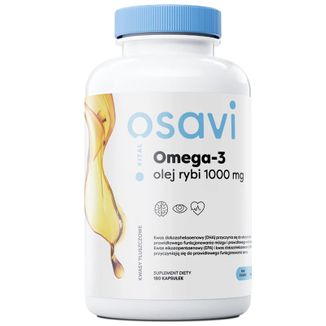 Osavi Vital Omega-3 Olej rybi 1000 mg, smak cytrynowy, 180 kapsułek - zdjęcie produktu