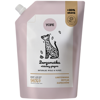 Yope Bergamotka i Różowy Pieprz, naturalne mydło w płynie, zapas, 600 ml - zdjęcie produktu