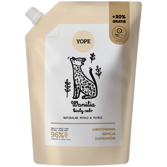 Yope Wanilia i Biały Cedr, naturalne mydło w płynie, zapas, 600 ml - zdjęcie produktu