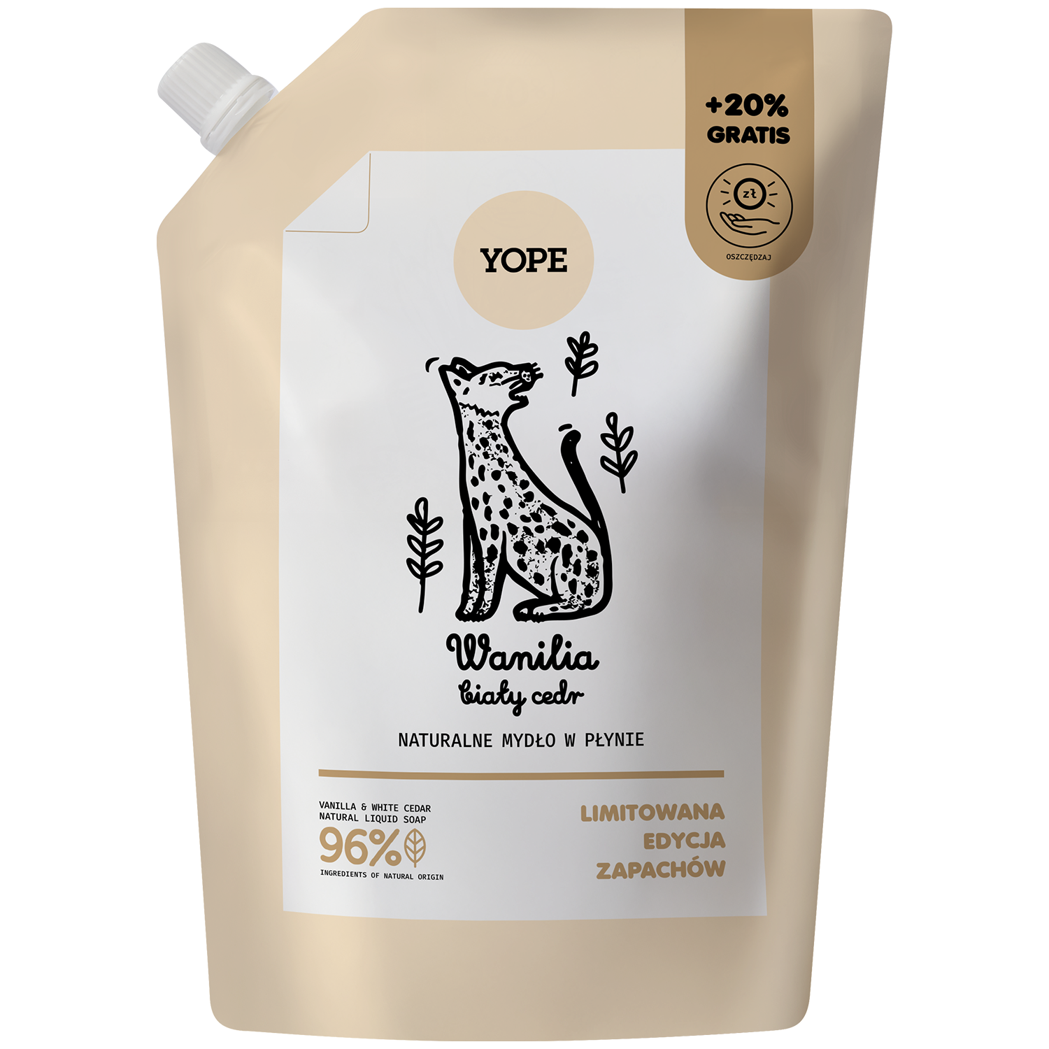Nieznana Yope Vanille und weiß Cedr, natürlich Flüssigseife, Nachfüllpackung, 600 ml — Inhaltsstoffe und Bewertung