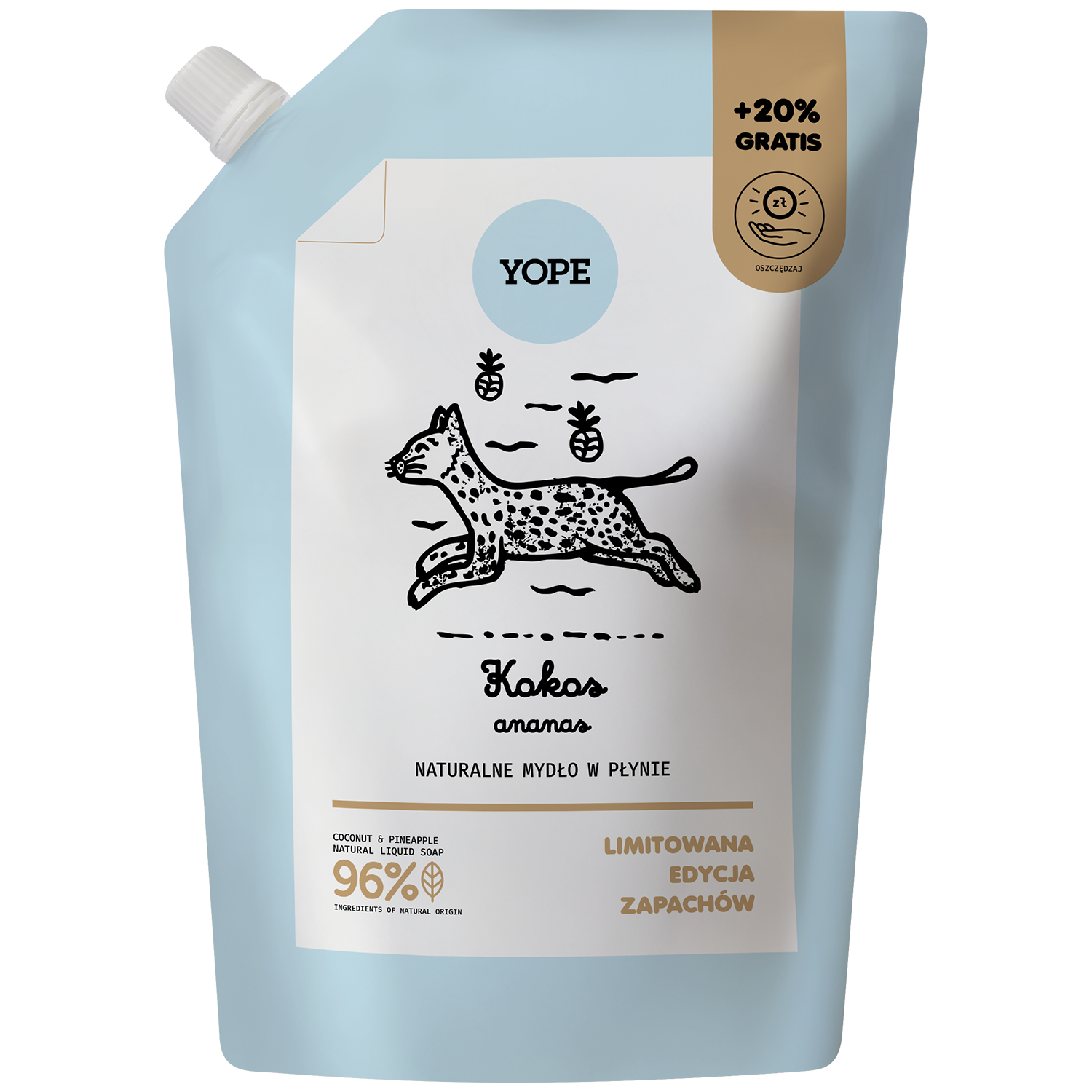 Nieznana Yope Kokos und Ananas, natürlich Flüssigseife, Nachfüllpackung, 600 ml — Inhaltsstoffe und Bewertung