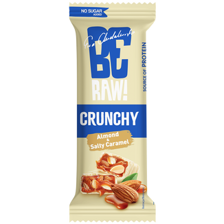 BeRAW Crunchy Almond & Salty Carmel, baton, migdały i słony karmel, 40 g - zdjęcie produktu