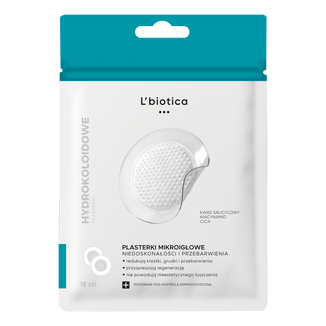 L'biotica, hydrokoloidowe plasterki mikroigłowe na niedoskonałości i przebarwienia, 18 sztuk - zdjęcie produktu