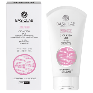 BasicLab Atopicus, CICA krem SOS, regeneracja i ukojenie, 75 ml - zdjęcie produktu