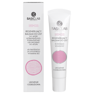 BasicLab Atopicus, regenerujący balsam do ust, ukojenie i odbudowa, 15 ml - zdjęcie produktu