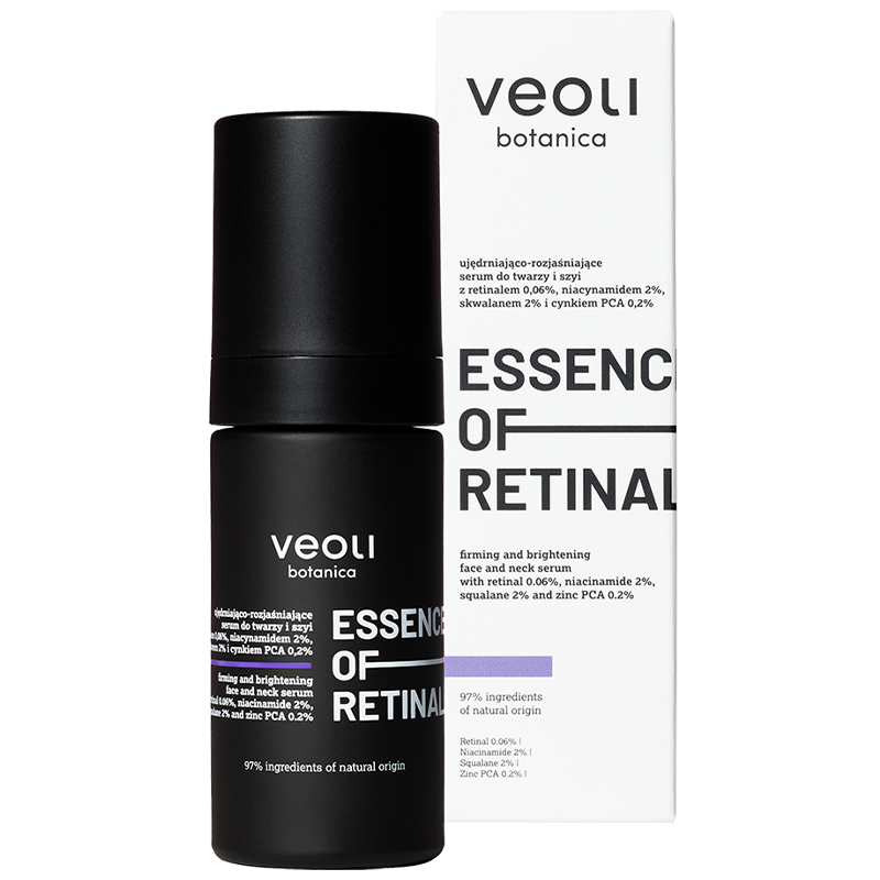 Nieznana Veoli Botanica Essence of Retinal, ujędrniająco-rozjaśniające serum do twarzy i szyi, 30 ml — Składniki i ocena