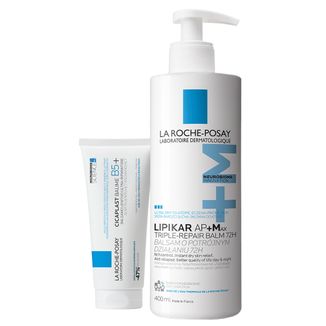 Zestaw La Roche-Posay Cicaplast Baume B5+, kojący balsam regenerujący, 100 ml + balsam do ciała, skóra sucha i atopowa, od urodzenia, 400 ml - zdjęcie produktu