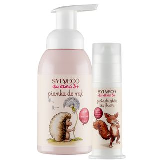 Zestaw Sylveco Dla Dzieci, pasta do zębów, bez fluoru, czarna porzeczka, po 3 roku życia, 75 ml + pianka do mycia rąk, malina, po 3 roku życia, 290 ml - zdjęcie produktu