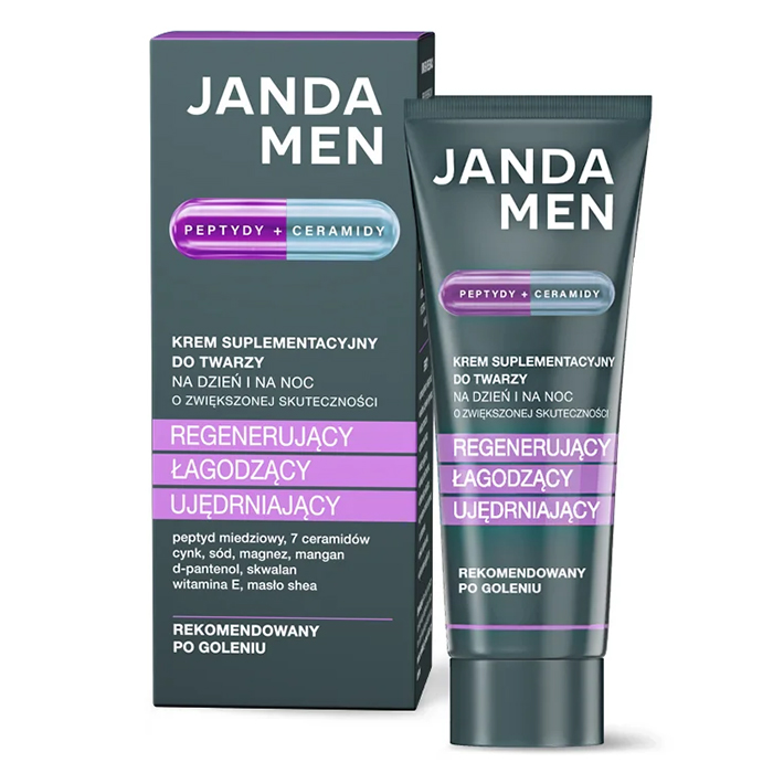 Nieznana Janda Men, krem suplementacyjny do twarzy dla mężczyzn, Peptydy + ceramidy, 50 ml — Inhaltsstoffe und Bewertung