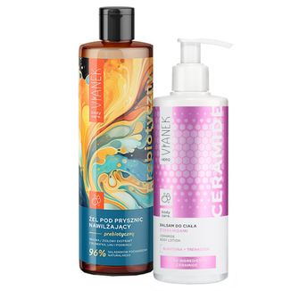 Zestaw Vianek, prebiotyczny żel pod prysznic, nawilżający, 400 ml + balsam do ciała z ceramidami, 300 ml - zdjęcie produktu