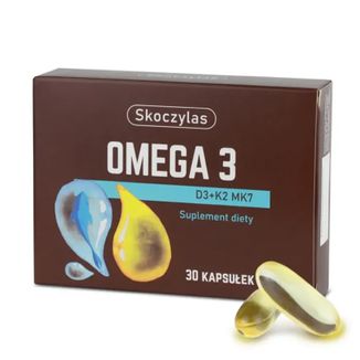 Skoczylas Omega 3 D3+K2 MK7, 30 kapsułek USZKODZONE OPAKOWANIE - zdjęcie produktu