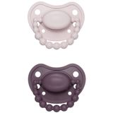 Luu Kids, smoczek uspokajający, 0-3 miesiące, pozycjonujący, silikonowy, Blueberry Shake i Sweet Plum, 2 sztuki - miniaturka zdjęcia produktu