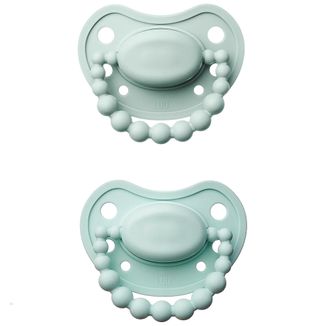 Luu Kids, smoczek uspokajający, od 6 miesiąca, pozycjonujący, silikonowy, Frozen Sage i Vivid Mint, 2 sztuki - zdjęcie produktu