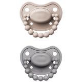 Luu Kids, smoczek uspokajający, 0-3 miesiące, pozycjonujący, silikonowy, Sand Storm i Lovely Gray, 2 sztuki - miniaturka zdjęcia produktu