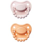 Luu Kids, smoczek uspokajający, 3-6 miesięcy, pozycjonujący, silikonowy, Velvet Blush i Summer Apricot, 2 sztuki - miniaturka zdjęcia produktu