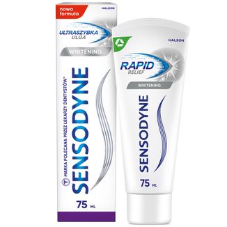 Sensodyne Ultraszybka Ulga Whitening, wybielająca pasta do zębów, 75 ml - zdjęcie produktu
