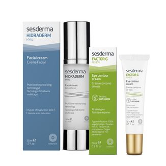 Zestaw Sesderma Hidraderm Hyal, nawilżający krem do twarzy, 50 ml + krem poprawiający kontur oczu, 15 ml Zestaw Sesderma Hidraderm Hyal, nawilżający krem do twarzy, 50 ml + krem poprawiający kontur oczu, 15 ml - zdjęcie produktu