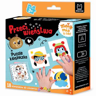 Aksjomat Mały miś to lubi! Przeciwieństwa, puzzle + książeczka, od 3 lat - zdjęcie produktu