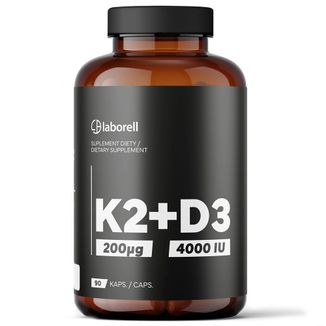Laborell Witamina K2 200 µg + D3 4000 j.m., 90 kapsułek - zdjęcie produktu