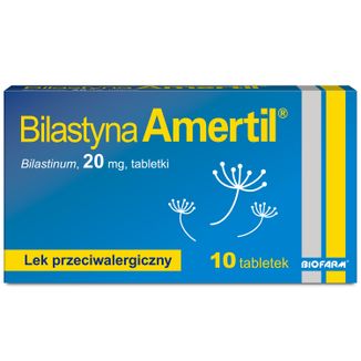 Bilastyna Amertil 20 mg, 10 tabletek - zdjęcie produktu