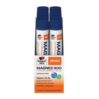 Doppelherz Shots Magnez 400, 25 ml x 10 ampułek - zdjęcie produktu