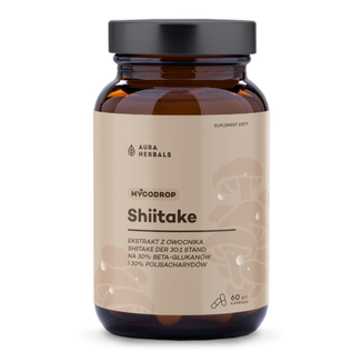 Aura Herbals Mycodrop Shiitake 30:1, 30% beta-glukan, 60 kapsułek - zdjęcie produktu