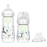 Dr Brown's Szeroka Szyjna Options+ 1+1, zestaw startowy, butelka, 120 ml + butelka 270 ml + smoczek poziom 1, 2 sztuki + smoczek poziom 2, 2 sztuki + dysk + szczoteczka - miniaturka zdjęcia produktu