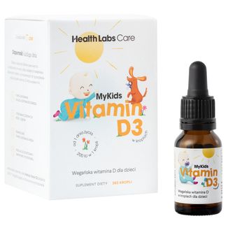 Health Labs MyKids Vitamin D3, krople, 9,7 ml USZKODZONE OPAKOWANIE Health Labs MyKids Vitamin D3, krople, 9,7 ml USZKODZONE OPAKOWANIE - zdjęcie produktu