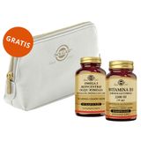 Zestaw Solgar Omega-3, 60 kapsułek + Witamina D3 2200 IU, 50 kapsułek + kosmetyczka gratis - miniaturka zdjęcia produktu