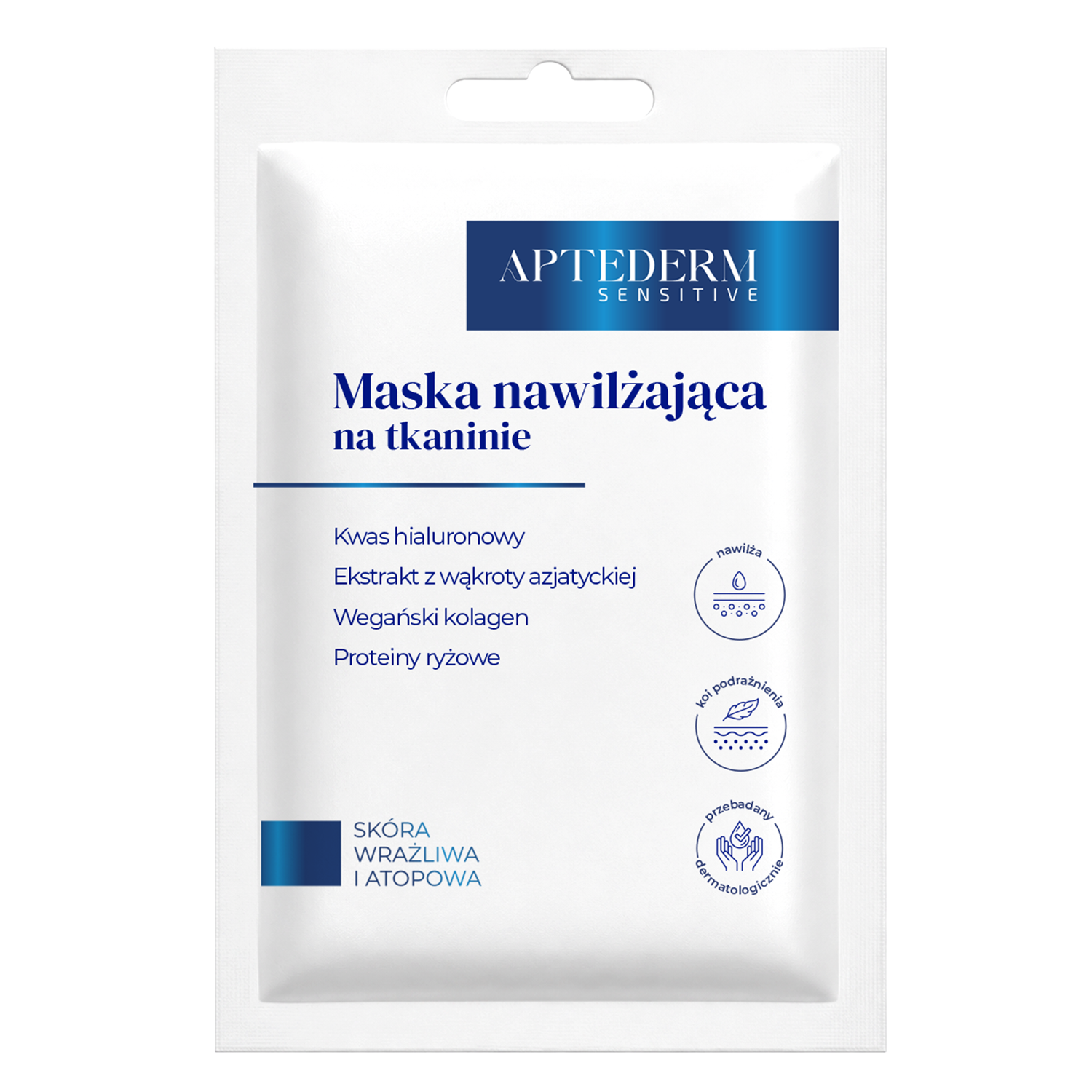 Aptederm Aptederm Sensitive, Maske feuchtigkeitsspendend auf Tuch, empfindliche Haut und atopisch, 20 ml