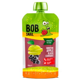 Bob Snail Fruits To Go, smoothie w tubce, jabłko-czarna porzeczka, 120 g KRÓTKA DATA - zdjęcie produktu