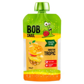 Bob Snail Fruits To Go, smoothie w tubce, banan-ananas-mango, 120 g - zdjęcie produktu