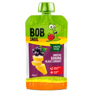 Bob Snail Fruits To Go, smoothie w tubce, banan-czarna porzeczka, 120 g - zdjęcie produktu