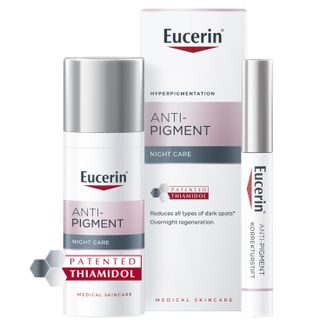Zestaw Eucerin Anti-Pigment, korektor punktowy na przebarwienia z Thiamidolem, 5 ml + krem na przebarwienia do twarzy na noc z Thiamidolem, 50 ml - zdjęcie produktu