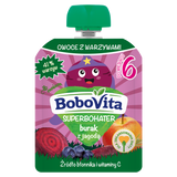 BoboVita Superbohater Mus w tubce, burak z jagodą, po 6 miesiącu, 80 g - miniaturka zdjęcia produktu