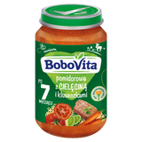 BoboVita Pomidorowa z cielęciną i kluseczkami, po 7 miesiącu, 190 g - miniaturka zdjęcia produktu