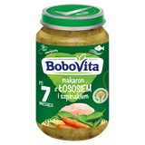 BoboVita Makaron z łososiem i szpinakiem, po 7 miesiącu, 190 g - miniaturka zdjęcia produktu